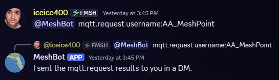 Request MQTT account from MeshBot